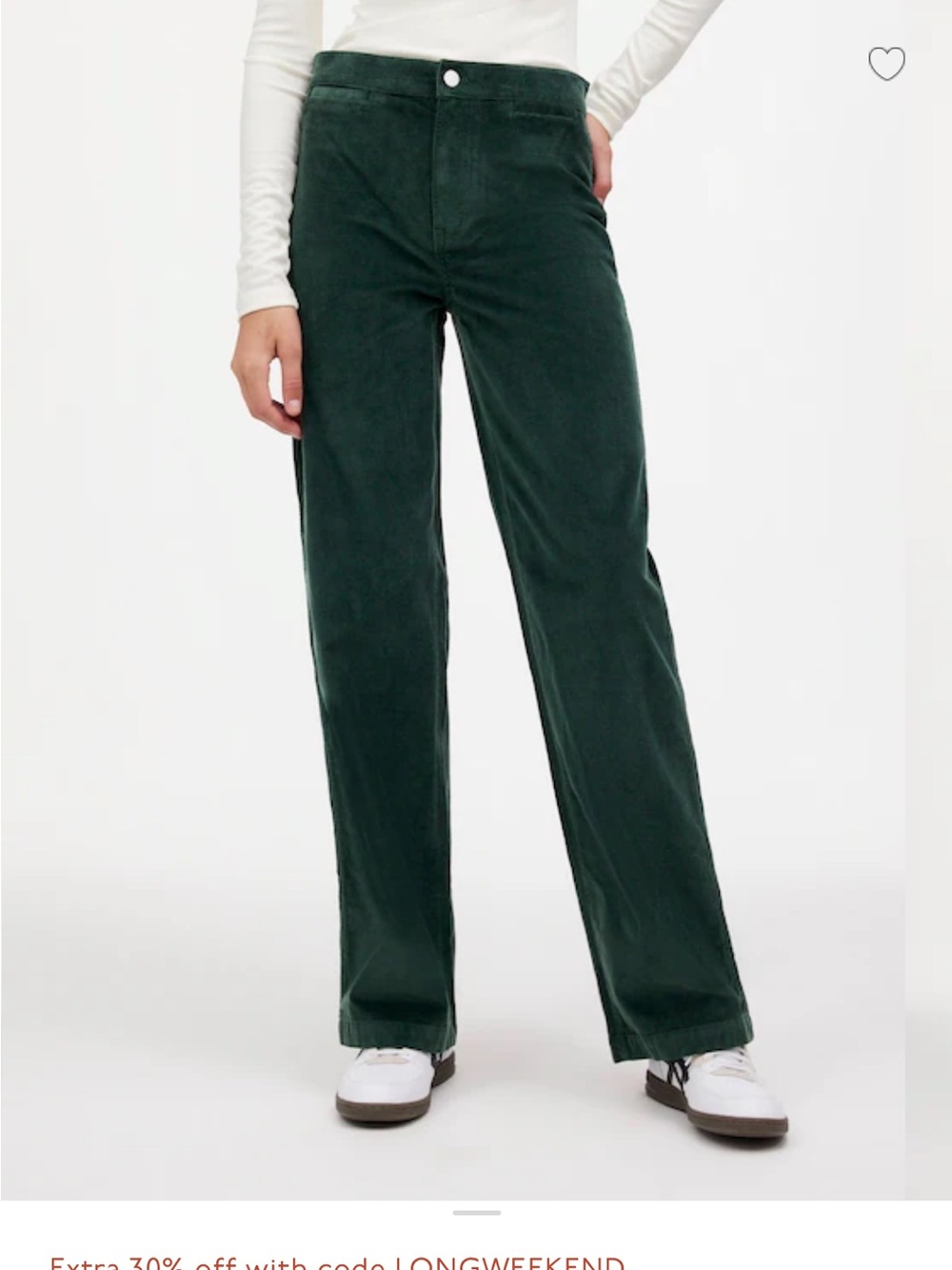 Madewell Emmet Wide Leg Corduroy Dark Green Pants, Welt Pocket edition - Picture 9 of 9